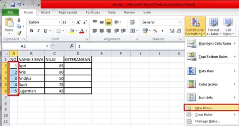 Kolom berbentuk horizontal dari kiri ke kanan yang biasanya di gunakan untuk memasukan berbagai kriteria data. Cara Memberi Warna Pada Kolom Excel Secara Otomatis