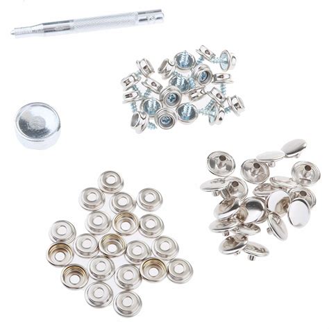 62pcs Stainless Steel Canvas To Screw Press Stud Snap Kit Boat Cover