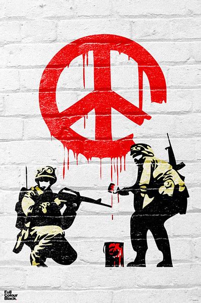 Best of banksy poster options a3 a4 print home wall decor graffiti street artist. Bestel de Banksy - Peace soldiers Poster op Europosters.nl