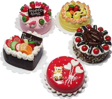 Thaihonest Lovely Mixed 5 Assorted Cake Dollhouse Miniature Food Tiny Food Toys
