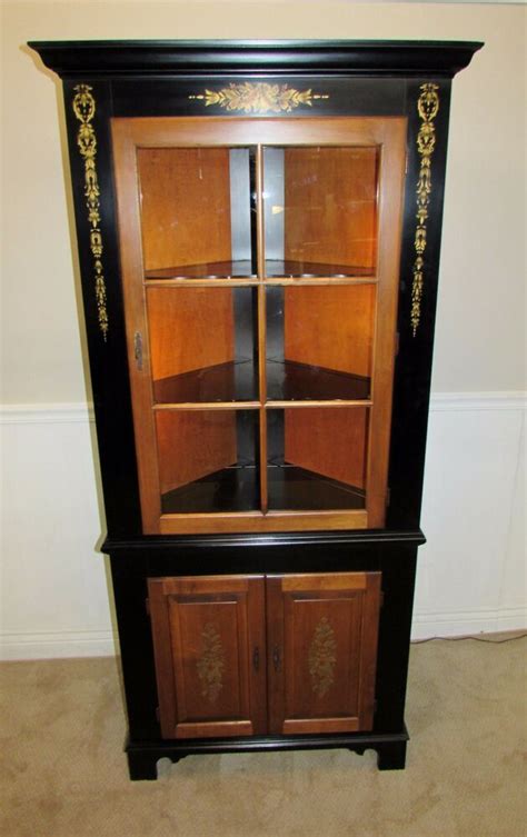 Amish curio cabinets handcrafted out of solid wood. HITCHCOCK MAPLE CORNER CABINET, CURIO, LIGHTED CHINA ...