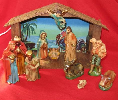 Nativity Set Lighted Musical 15 Pieces Sears Nativity Original Etsy