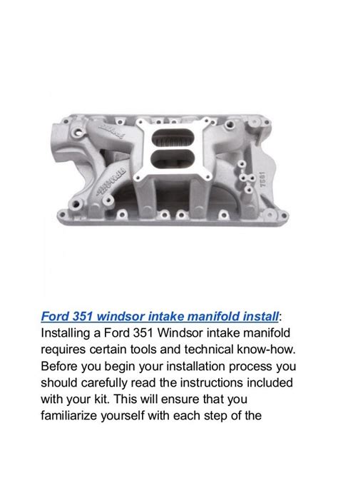 What Is The Torque Specs On A Chevy 350 Intake Manifold