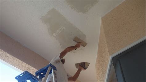 Depending on how big of an area you are spraying, you will want to prepare enough texture for the entire job at once. Knockdown textured ceiling bubbling while painting lanai ...