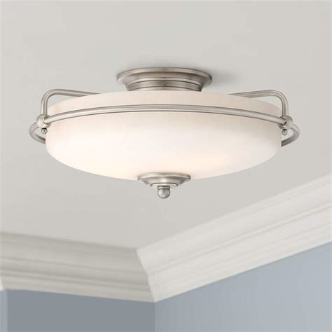 Quoizel trg1616oz trilogy glass lantern flush mount ceiling. Quoizel Griffin 17" Wide Large Nickel Floating Ceiling ...