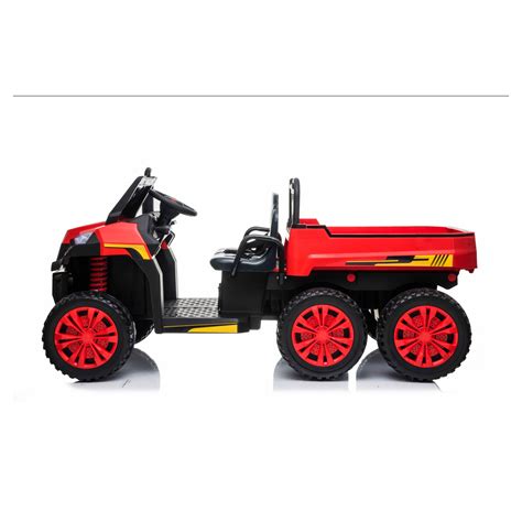 Kids 24v Electric Farmtrac 6x6 Utlity Truck With Tipper Childrens Ride