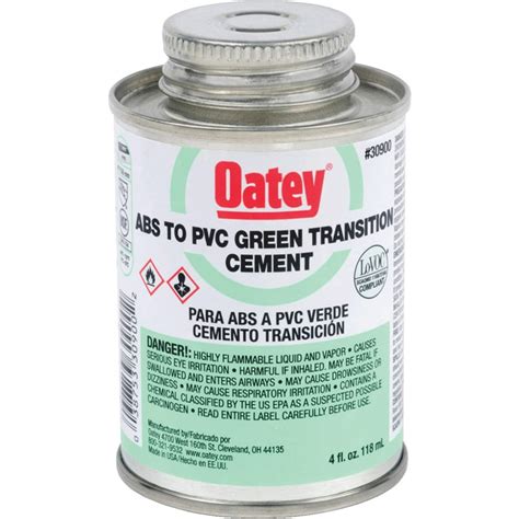Oatey 30900 Solvent Cement 4 Oz Can Liquid Green
