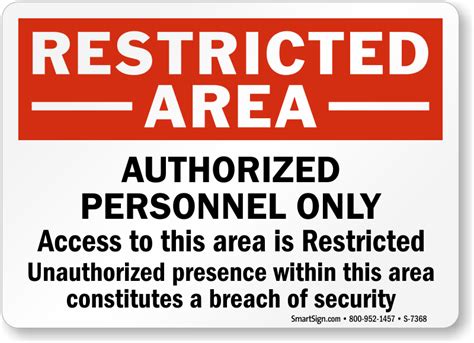 Restricted Area Security Breach Sign Sku S 7368