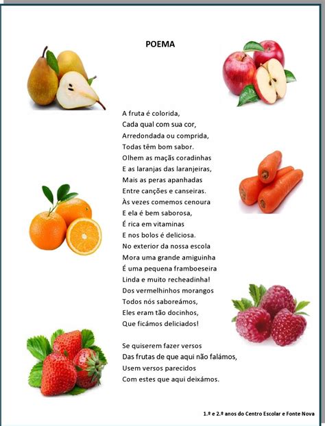 Poema De Frutas Com Rimas