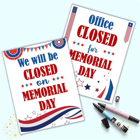 Free Office Closed For Memorial Day Sign Printable The Artisan Life