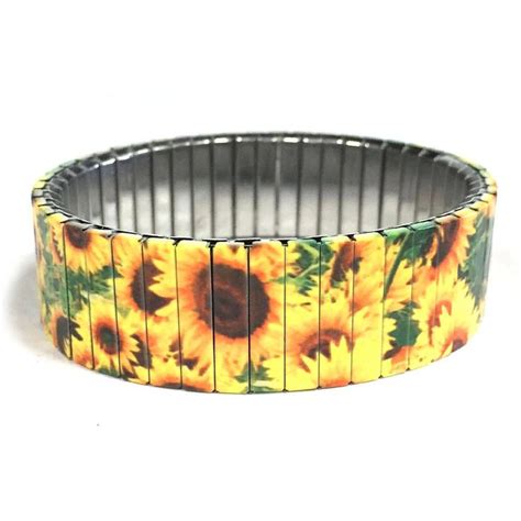 Sunflowers Stretch Bracelet Repurpose Watch Band Sublimation Etsy