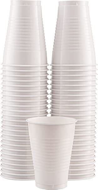 Amcrate Disposable Plastic Cups White Colored Plastic Cups