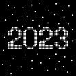 Signe De L'année 2023 Avec Grille De Pixels Hexagonaux. | Vecteur Premium