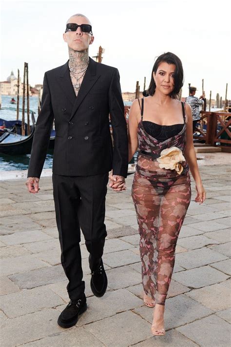 Kourtney Kardashian Travis Barker Front Row Dolce Gabbana Alta Moda