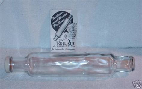Mint Antique Roll Rite Glass Rolling Pin And Label Nr 16091540