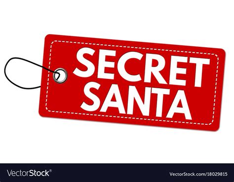 Secret Santa Label Or Price Tag Royalty Free Vector Image