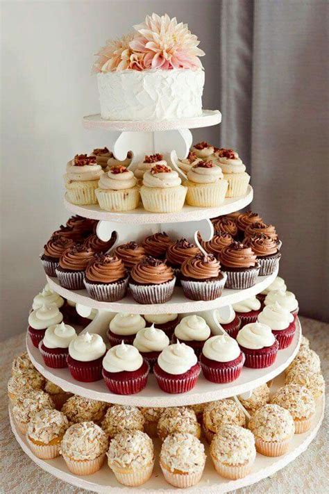 Mini Cupcake Wedding Cake Weddings Wedding Desserts Wedding Cakes