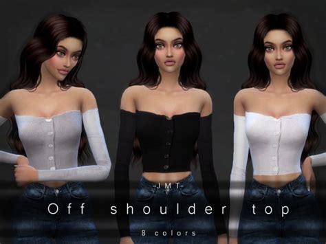 The Sims Resource Off Shoulder Top By Jmt • Sims 4 Downloads