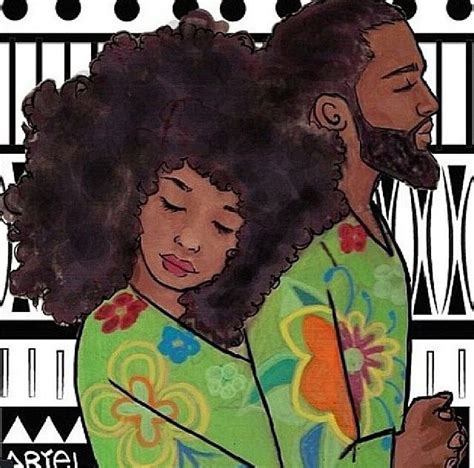 Natural Curly Hair African American Art Black Art Black Love Art