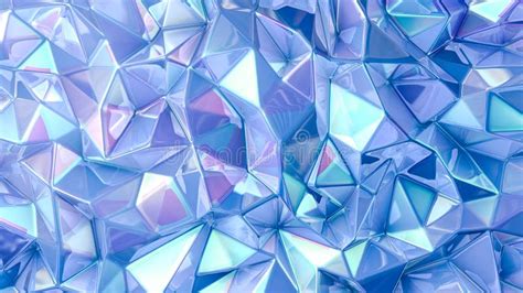 Blue Crystal Background With Triangles 3d Illustration 3d Rendering