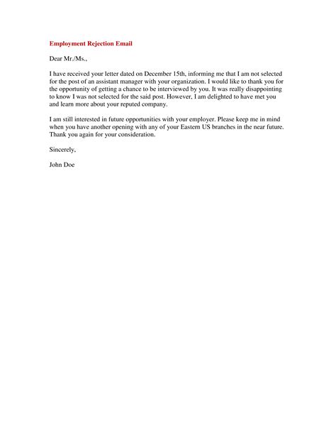 Professional Email Letter Templates At