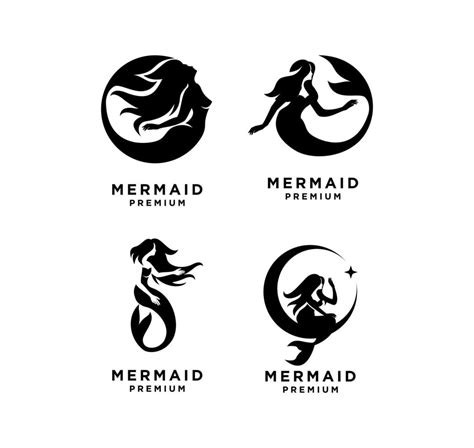 Set Collection Of Mermaid Logo Icon Design Illustration 3329712 Vector