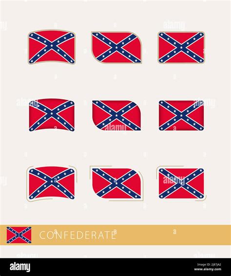 banderas vectoriales de la confederación colección de banderas confederadas icono de vector