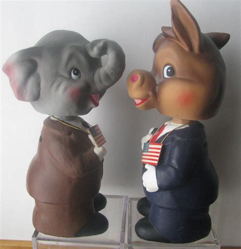 Lot Detail 60s Republican And Democrat Mascot Bobbing Heads Banks