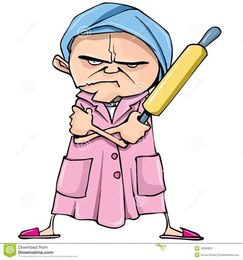 Old Lady With Rolling Pin Clip Art Library