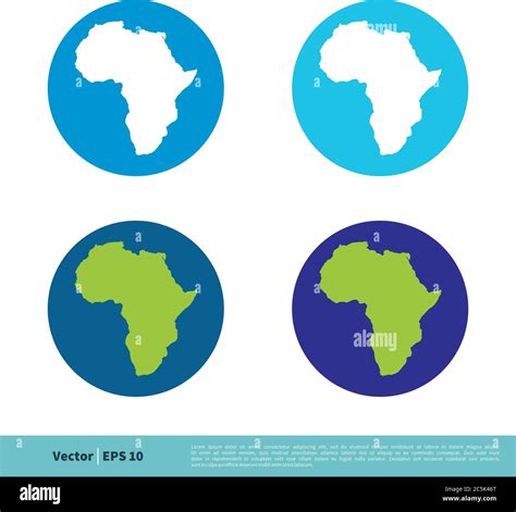 Africa Map In Circle Globe Icon Vector Logo Template Illustration