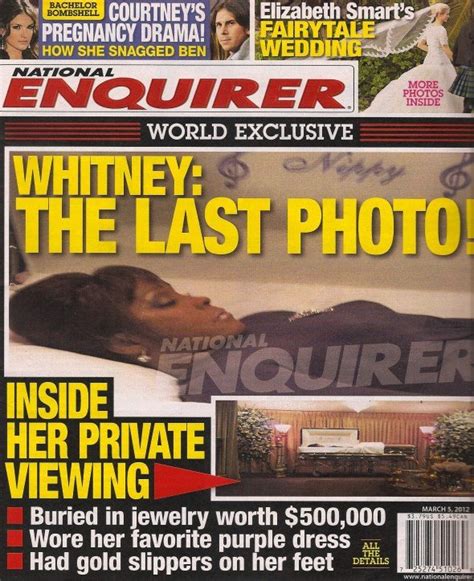 Whitney Houston Picture In Open Casket On National Enquirer S Cover