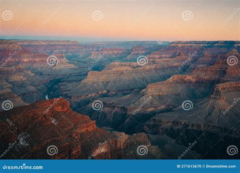 Sunrise View From Hopi Point Grand Canyon Village Arizona Stock Photo