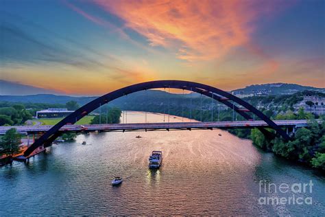 Sunset At Austin Pennybacker Bridge Photograph By Bee Creek Photography