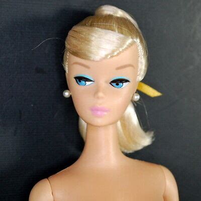Barbie Platinum Blonde Swirl Ponytail Nude Doll Vintage Reproduction