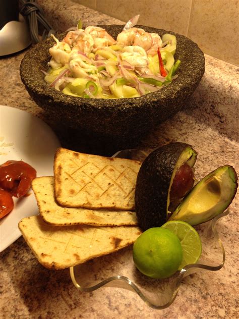 Molcajete de camarones al aguachile Yummy Recipes, Yummy Food, Ethnic