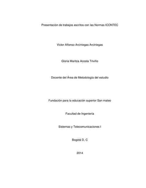 Calaméo Presentación De Trabajos Escritos Con Normas Icontec