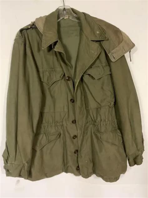 Vintage Ww2 Era Us Army M 1943 Field Jacket Size 38r Original With Hood
