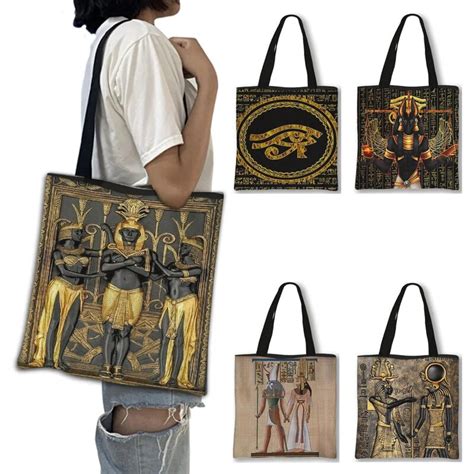 Ancient Egyptian Art Print Shopping Bag Women Handbag Egypt Pharaoh