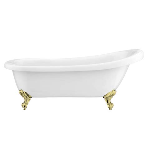 Astoria 1710 Roll Top Slipper Bath Brushed Brass Leg Set Victorian