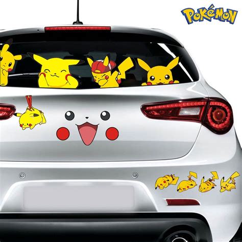 Pegatinas De Pokémon A Prueba De Agua Para Coche Figura Kawaii Pikachu