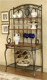 Metal Bakers Rack With Glass Shelves