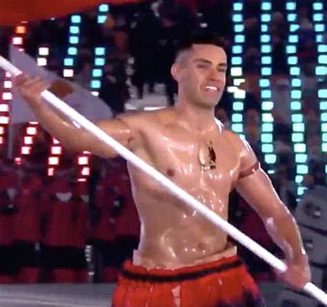 Oiled And Shirtless Tonga Athlete Pita Taufatofua Returns To The Winter Olympics Opening