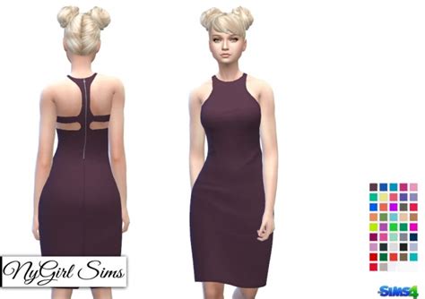 Cutout Racer Back Pencil Dress At Nygirl Sims Sims 4 Updates