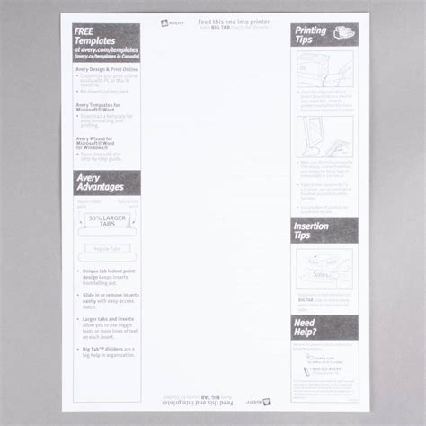 Formatting and printing tips for 5 index tab and 8 index tab inserts. Staples 5 Large Tab Insertable Divider Template ...