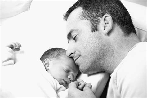 Father Holding His Newborn Baby Stock Photo Image Of Newborn Love