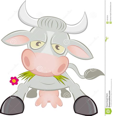 Cartoon Cow Character Stock Vector Illustration Of Eating 19319310