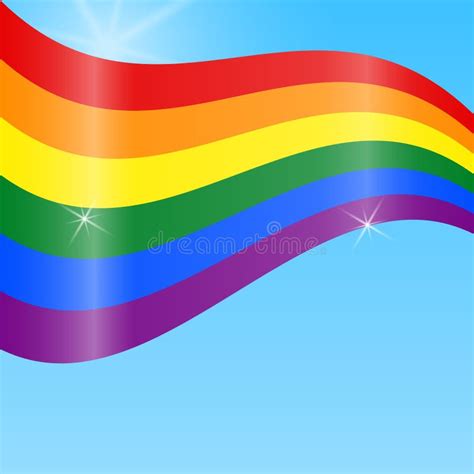 Lgbt Rainbow Flag Celebrating Gay People Rights Same Sex Love Pride Vector Illustration