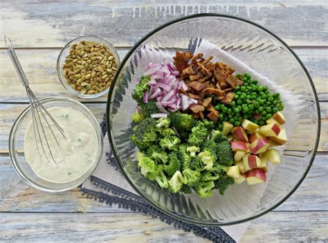 lightened up broccoli salad with bacon 5 minutes for mom