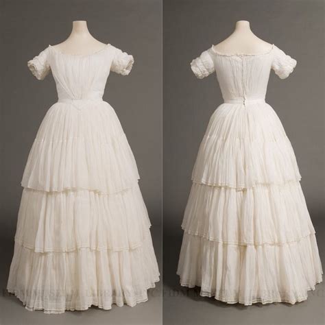 Sweet White Muslin Dress From Around 1845 This Cotton Muslin Dress Is