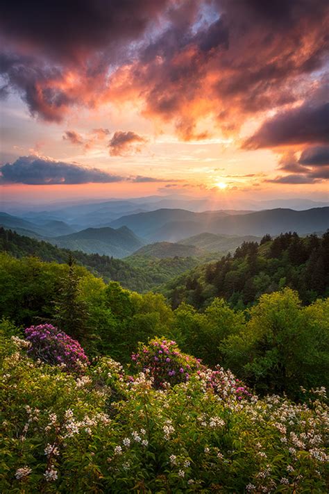 Great Smoky Mountains National Park Blue Ridge Parkway Sunset Scenic